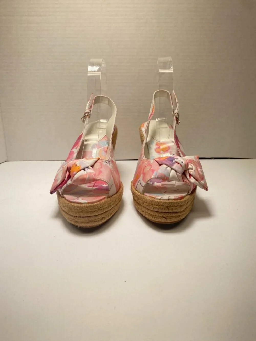 Naturalizer Women's Bettina Espadrille White Colorful Bow Sandal Wedge Sz 9M